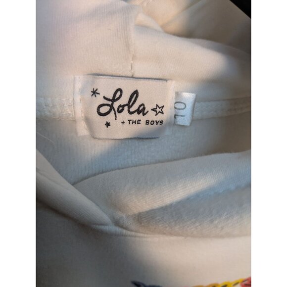 Lola & The Boys Colorful Hoodie White The World Is Beautiful Print, Size 10 - Picture 8 of 9